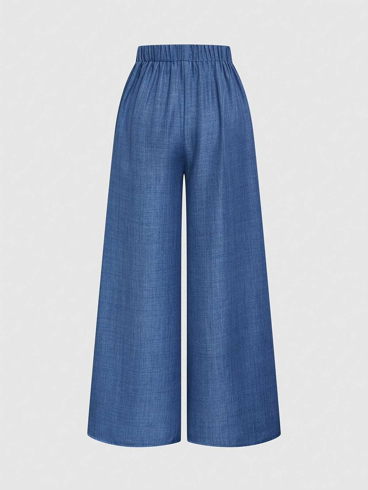 High-Waist Wide-Leg Pants, Women'S Summer Flared Skirt Design, Slim Elegant Commute Casual Trousers - Blue