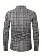 2026 Men's Plaid Shirt - Color Block Design, Brushed Lining, Warm Winter Flannel (Casual & Outdoor) Color Block Lining, Cold Weather Flannel for Outdoor Bold Color Block, Brushed Interior, Urban Style - Graphite Color
