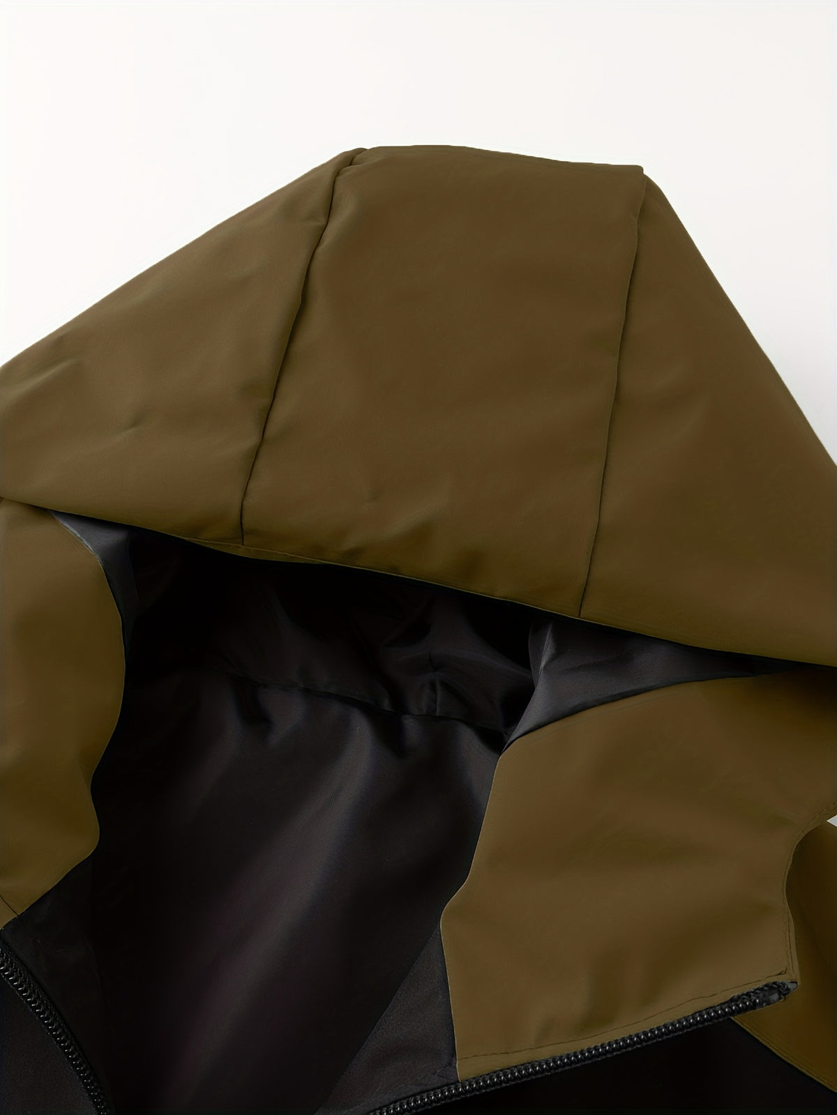 Men's Hooded Jacket with Bull Logo Colorblock Hooded Outdoor Jacket, Men's Sporty Casual Outerwear, JK1859 - Dark Khaki 2