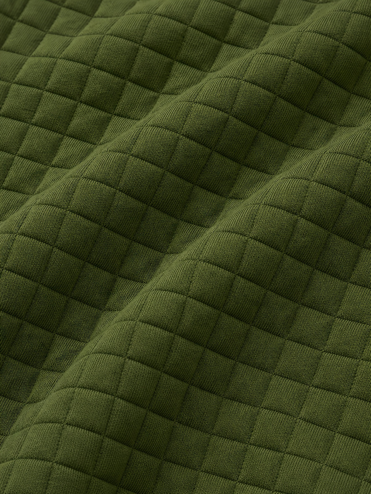 American Style New Men's Casual Pullover Jacquard Sweatshirt, Plaid Hooded Sweatshirt with Large Pocket - Military Green