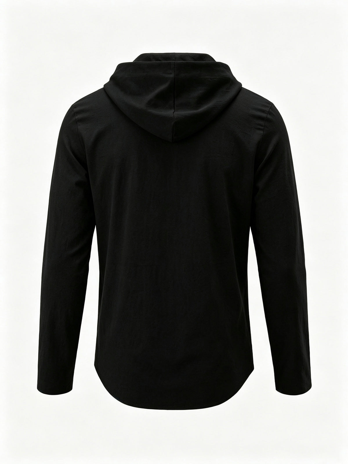 Men'S Fashion Hoodie Linen Long Sleeve Hooded Top Shirt Henley Shirt Linen Texture Hooded Henley Long Sleeve Shirt Men'S Half Button Wooden Button Drawstring Hoodie Vacation Style Loose Roll-Up Sleeve Casual Top 3pcs Set - Khaki+white+black
