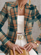 Autumn Women'S Fashion, Outdoor Travel, Personalized Clothing, Exquisite Patterns, Women'S Tops, Striped Plaid Geometric Pattern Prints, Elegant Women'S Autumn Skirts, Exquisite Women'S Suit Jackets - Mixed colors