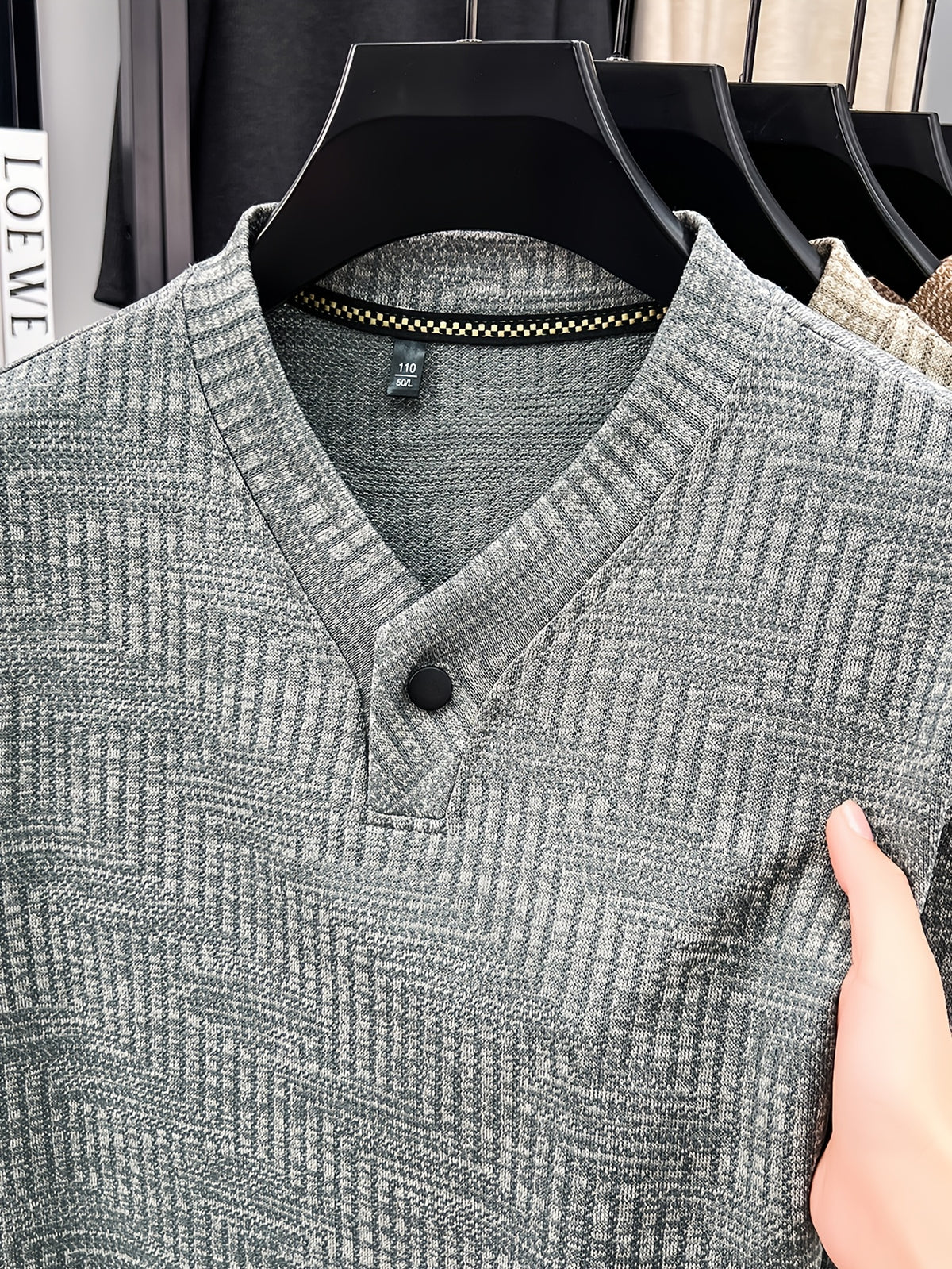 New Men's Long-Sleeve Warm Fashionable Versatile Knit Sweater - Medium Gray