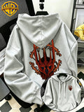 Authorized by Warner Bros., 2026 New Soren Helmet with Red Print, Men'S Hoodie, Hooded Sweatshirt, Kangaroo Pocket And Drawstring Hat, Suitable for Daily And Outdoor Sports Wear, Autumn And Winter Warm Jacket, Fashionable Jacket - Light Grey