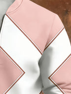 [Printed Design – Not Textured] Spring/Autumn Men's Stand Collar Half-Zip Polo Sweatshirt, Fashionable Printed Lightweight Sweatshirt for Daily Casual Versatile Wear - Multicolor 6