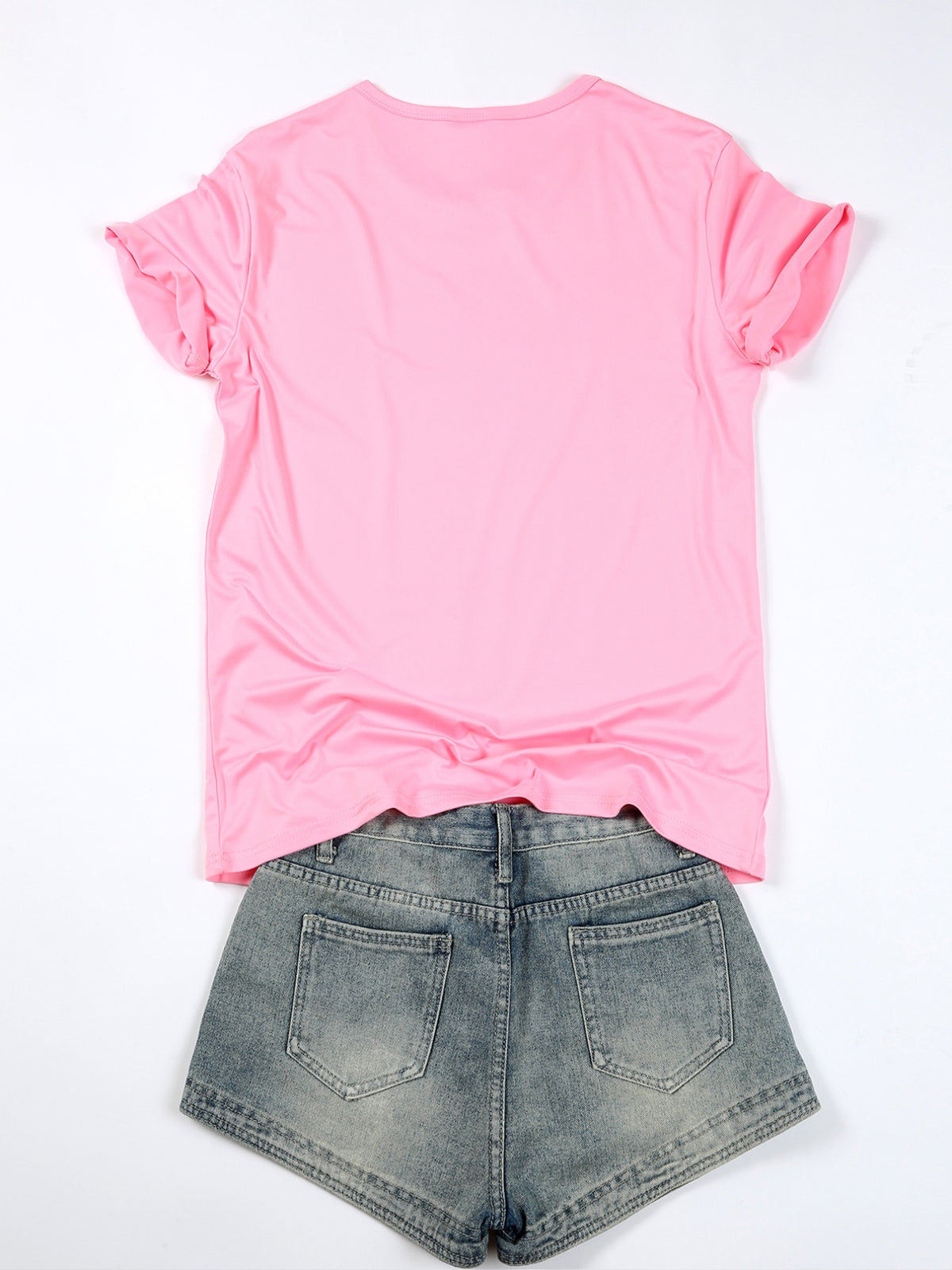 New Summer Cross-Border European and American Women's Short-Sleeve T-Shirt, Cute Cartoon Sanrio Co-Branded Print, Loose Fit Round Neck Short-Sleeve Casual Top, Comfortable and Stylish Swear and , Multiple Color Options, Easygoing Style - pink color