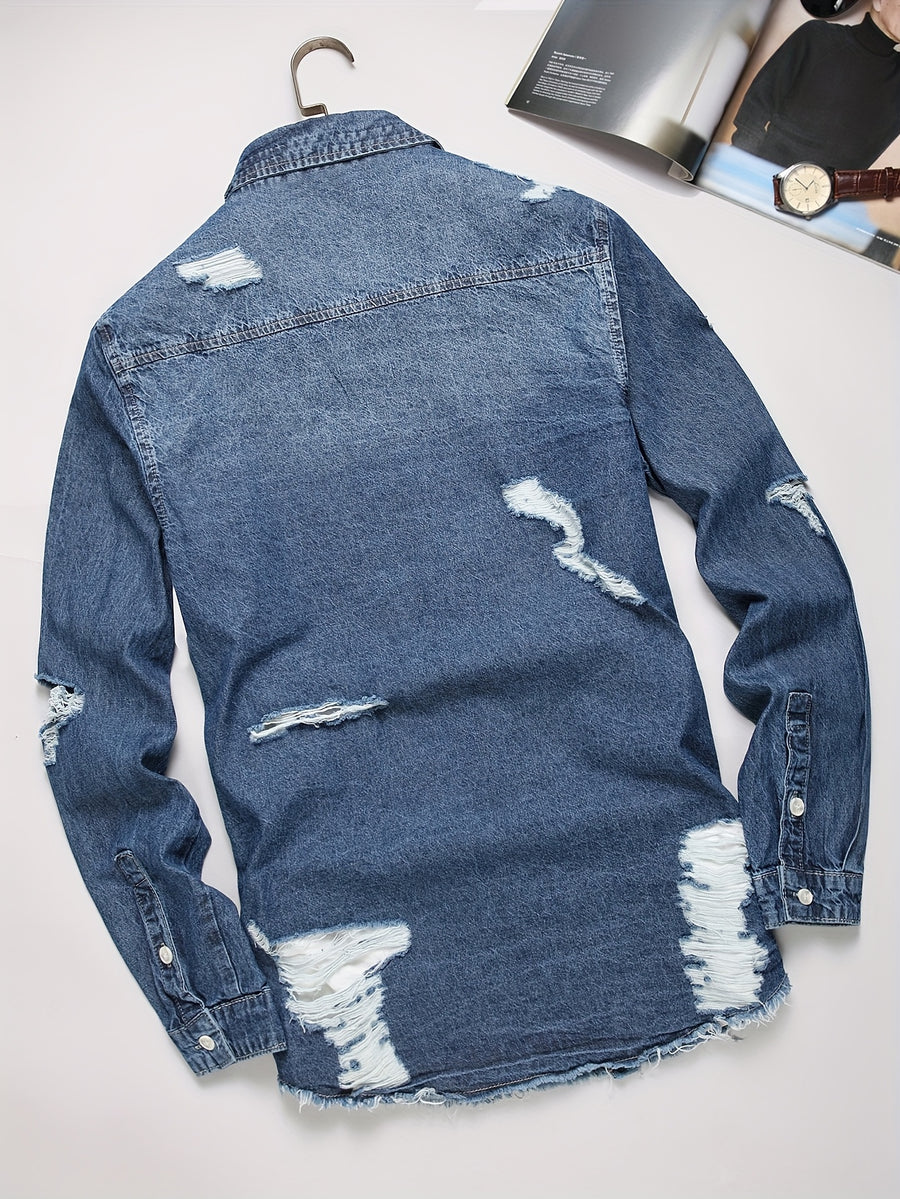 Men'S Denim Shirt - Sea Blue