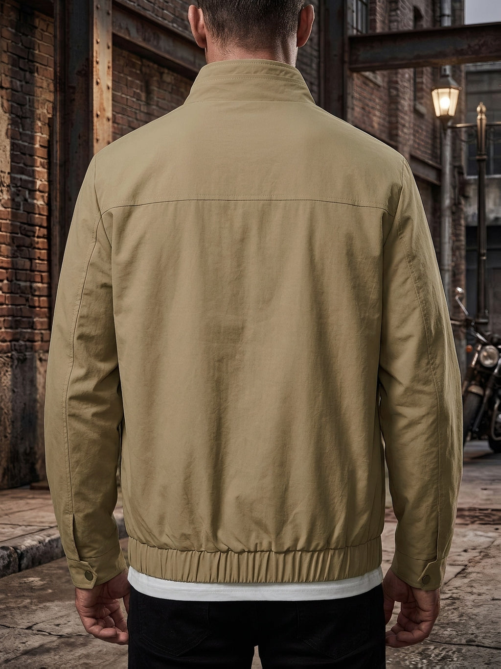 Men's Practical Workwear Jacket, Regular Fit Executive Coat, Durable Outerwear for Daily Use, Comfortable & Stylish Design - Khaki