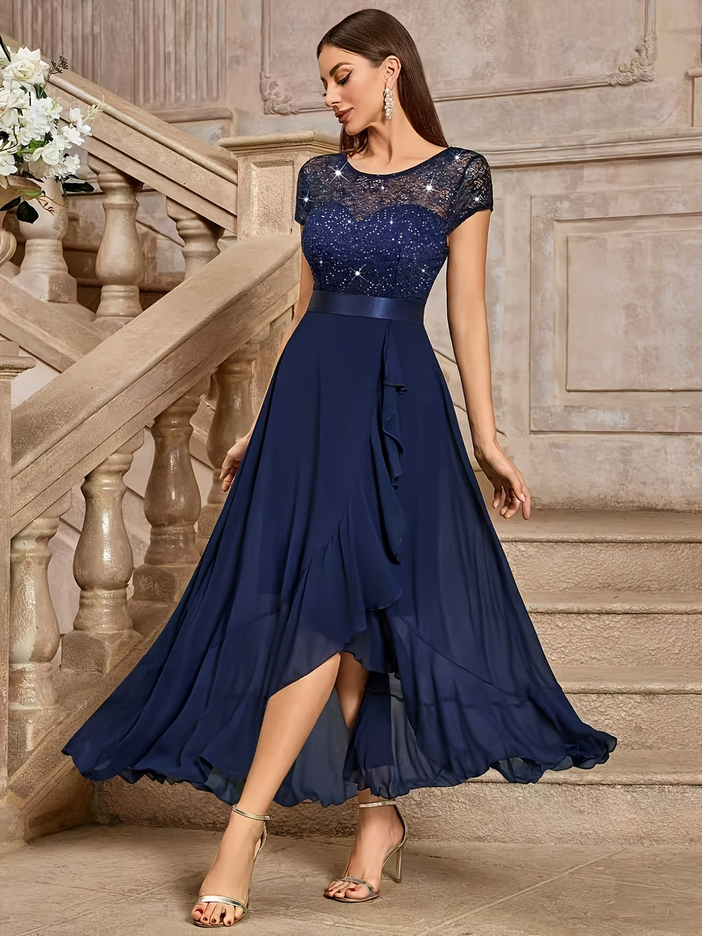 Evening Gowns for Women, Host Performance Dresses, Bridesmaid Dresses, Prom Evening Gowns, Concert Performance Dresses, Award Ceremony Dresses, Fashion Boutique Dresses, Holiday Attire, Graduation Outfits, Holiday Date Outfits - Blue