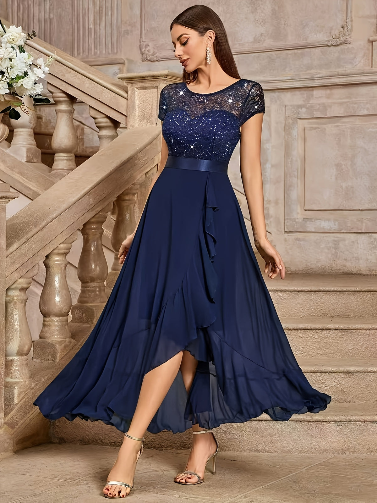 Evening Gowns for Women, Host Performance Dresses, Bridesmaid Dresses, Prom Evening Gowns, Concert Performance Dresses, Award Ceremony Dresses, Fashion Boutique Dresses, Holiday Attire, Graduation Outfits, Holiday Date Outfits - Blue