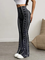 Women'S Sexy Geometric Print Casual Leggings - Dark Gray