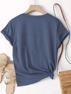 Women'S Funny Black Cat Coffee Lover Graphic T-Shirt - Soft Breathable Tee with "It'S Fine I'M Fine" Slogan, Casual Short Sleeve Round Neck Top for Casual Attire, Cat Tshirt, Comfortable Fit Shirt, Weekend Attire, Playful Design, Quality Print - Royal Blue