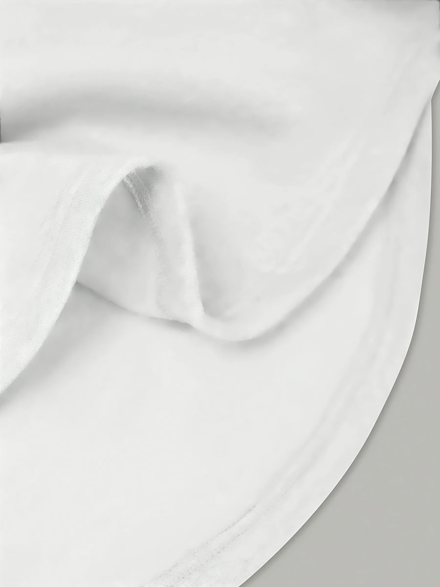 Women'S Solid Shoulder-Lower Long Sleeve Loose sweatshirt with Drawstring - White