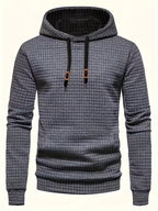 Pddzhaojun Small Checkered Three-Dimensional Hooded Sweatshirt, Autumn Essentials - Dark Gray