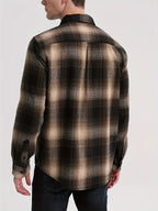 Flannel Plaid Shirt - Brown Black