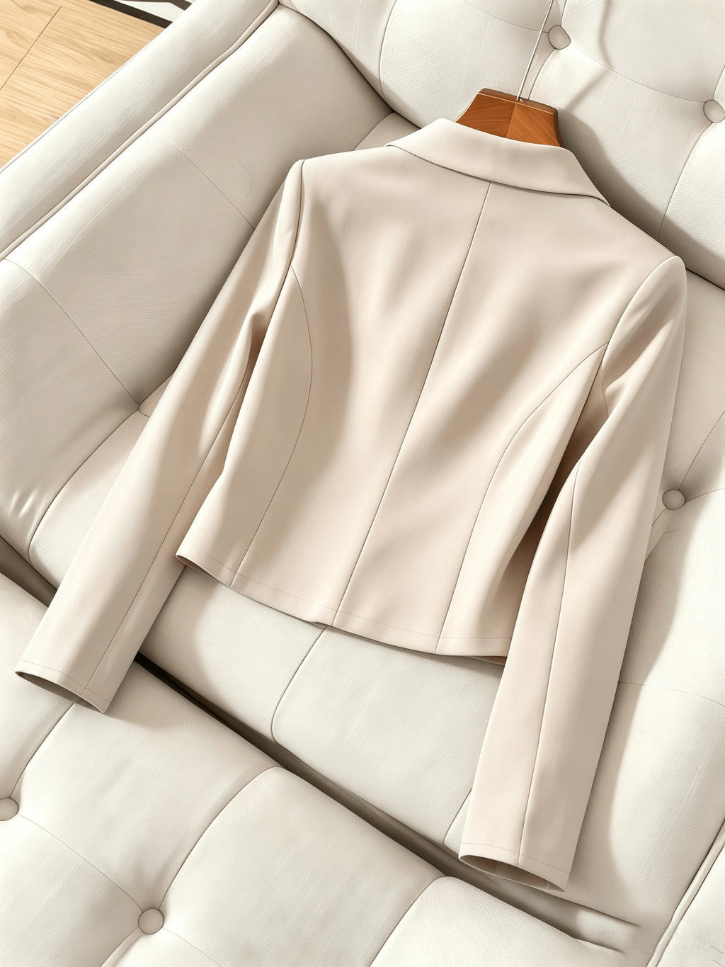 Elegant Women'S Short Fitted Blazer, Commute, Versatile (Unlined) - Off-white