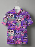 Men'S Polo Shirt Short Sleeve Mesh Fabric Digital Print Design - Mixed colors