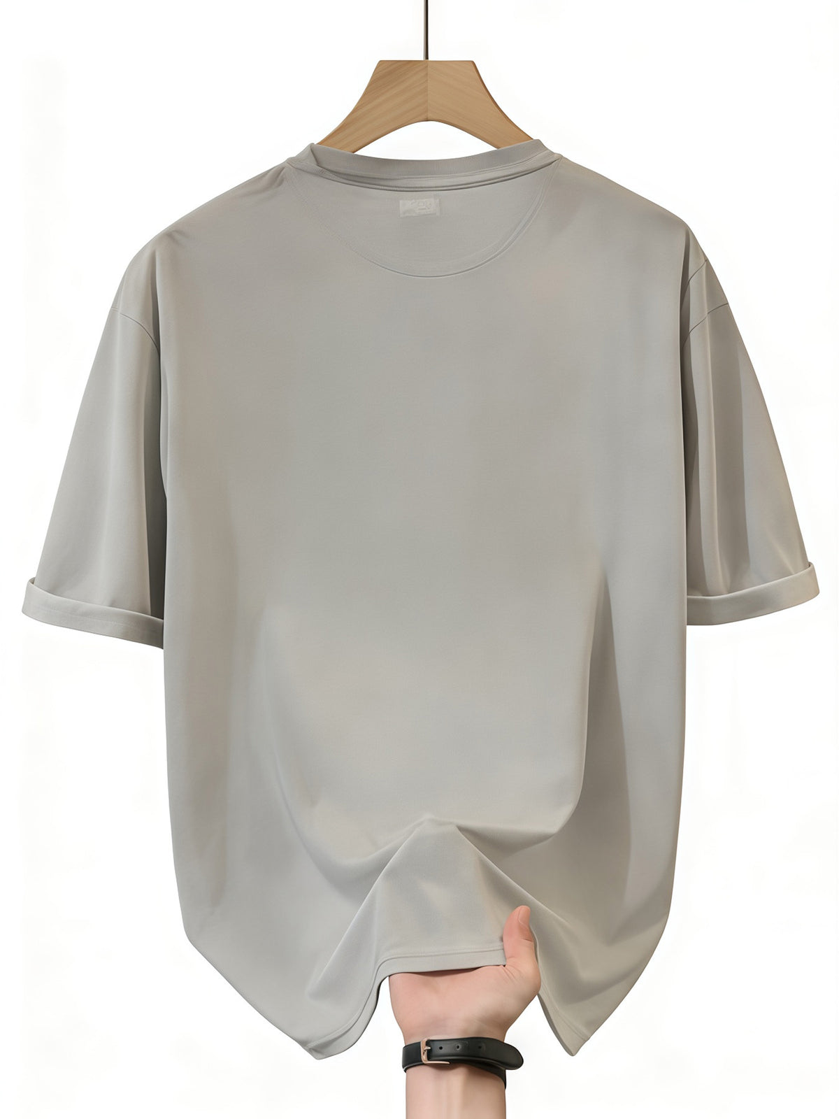 Men's Milano Luxe Logo T-Shirt - Lightweight 100% Polyester Crew Neck Short Sleeve Summer Top with Iconic Milano Print, Casual Streetwear Tee Suitable for Urban Fashion, Machine Washable Regular Fit for & -the- Style - Grey