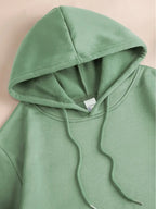 Men's Hoodie - Street Style Hoodie, Loose Fit for Daily and Formal Wear, Urban Style, Style Pattern Printed Design, Durable Material, Casual Top, Urban Lifestyle - Heavy Duty Hoodie for Winter Warmth with Velvet - Pea Green Color