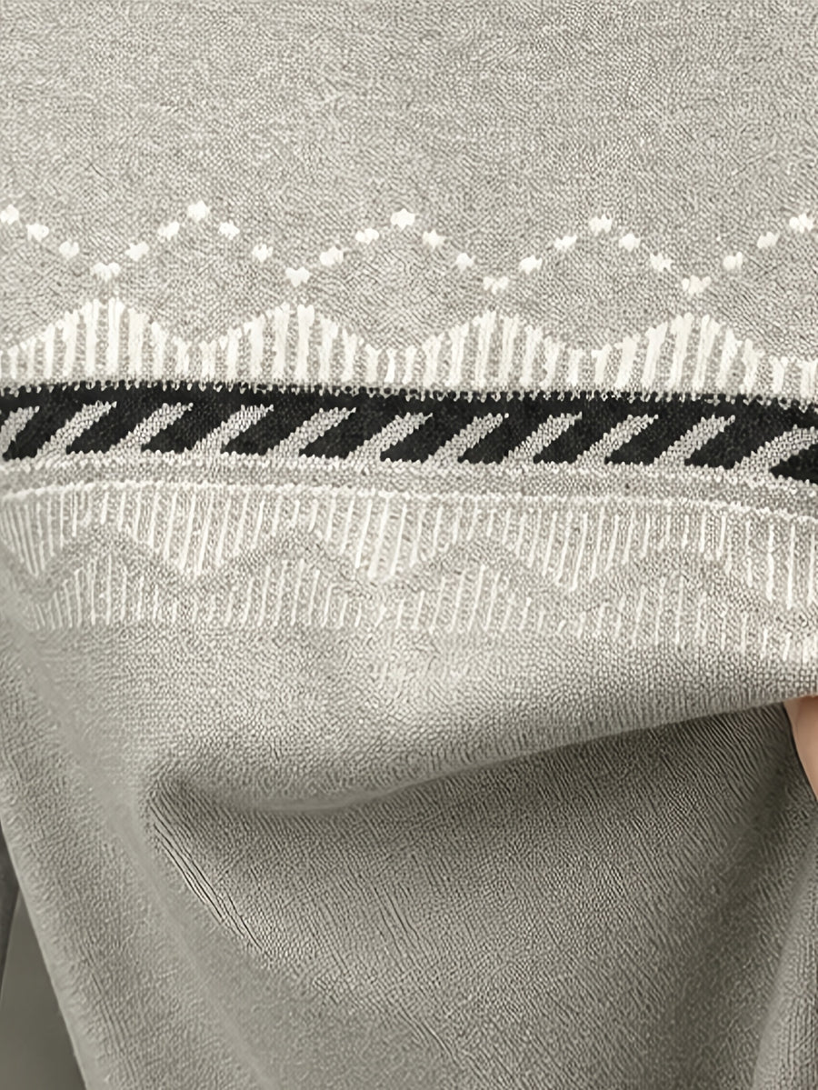 SENMEIGUO Autumn And Winter New Soft Glutinous Sweater Knitted Sweater Trendy Brand Interwoven Youth Loose Color-Blocked Hoodie Thread Coat - Khaki