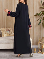 Elegant Women's Dress Classic Arabian Abaya - Black