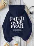 D92 - Women'S Letter Print Hoodie Sweatshirt, Fashion Casual Loose Pullover, Lightweight All-Season Machine Washable Top - DXL576 - Navy Color