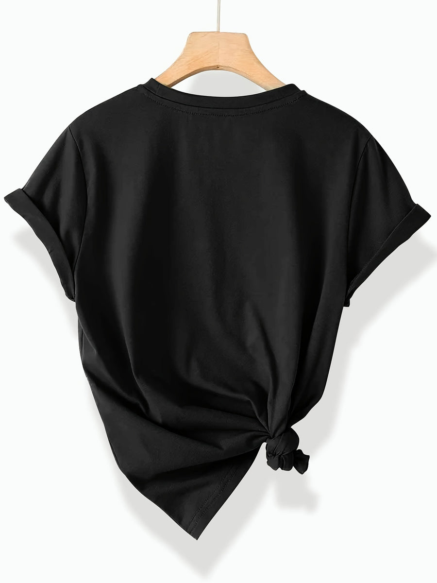 Smiling Letter Small Flower Series 3pcs Mixed Pack, Family Pack, Sisters Pack, Printed Fashion Vintage Style Women's Summer Casual Sporty Style Round Neck Short Sleeve T-Shirt, Multiple Colors Available, Sizes S-XXL - Mixed Color 15
