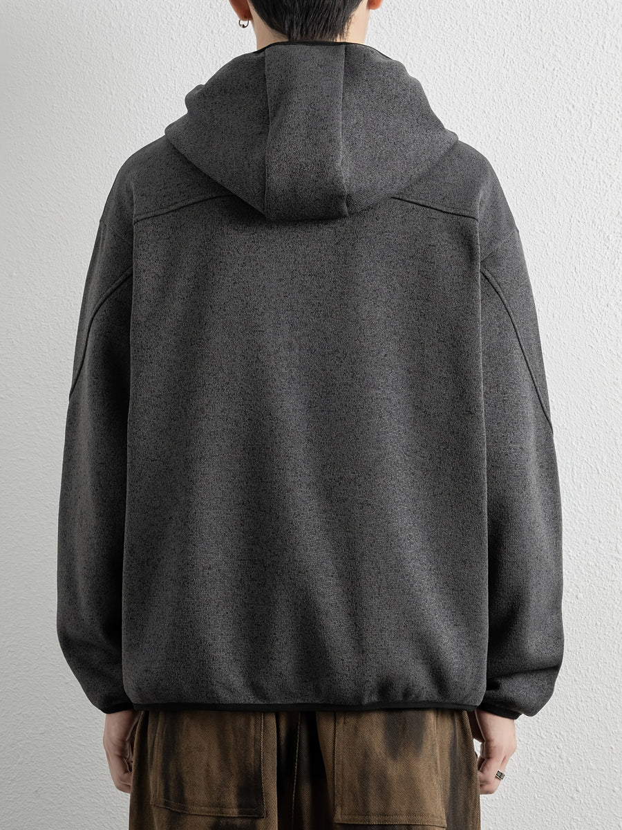 Men'S Spring And Autumn Hooded Sweatshirt Cardigan, Basic Jacket, Multiple Colors Available, Casual Zipper Design, Easy to Wear. Pair with Solid Color Base Pieces, Easily Integrates Into Various Fashion Trends, Practical And Minimalist Fashion - Deep Grey