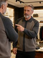 New Spring And Autumn Men'S Knitted Cardigan with a Large Lapel And Buttons, Featuring Trendy Color-Blocking Design, Comfortable And Warm Men'S Sweater Jacket A523 - Dark Green