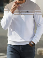 New Fashion Trendy Round Neck Sweatshirt Long Sleeve Autumn Winter Print Round Neck Sweatshirt Men'S Top - Mixed colors