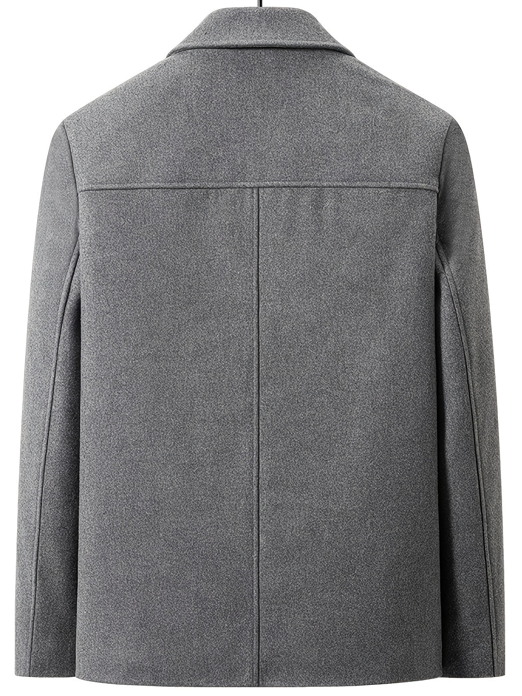 POPDOM Men's Wool Jacket, Autumn/winter Warm Windproof Thickened Design, with Decorative Flap Pockets on Both Sides, a Lapel Tweed Coat, Suitable for Business, Casual, and Party Occasions, a Very Mature and Steady Outerwear Piece - Grey