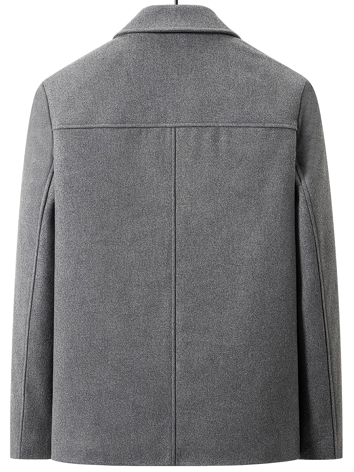 POPDOM Men's Wool Jacket, Autumn/winter Warm Windproof Thickened Design, with Decorative Flap Pockets on Both Sides, a Lapel Tweed Coat, Suitable for Business, Casual, and Party Occasions, a Very Mature and Steady Outerwear Piece - Grey