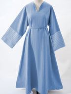 1pc Intricate Embroidery Arabian Ramadan Dubai Maxi Dress Casual Loose Abaya Muslim Women'S Ball Gown Dress Jalabaya - Royal Blue