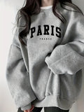 Lazy Style Loose Premium Size Easy Niche Long Sleeve Fashion Casual Top - 1.5 Gray