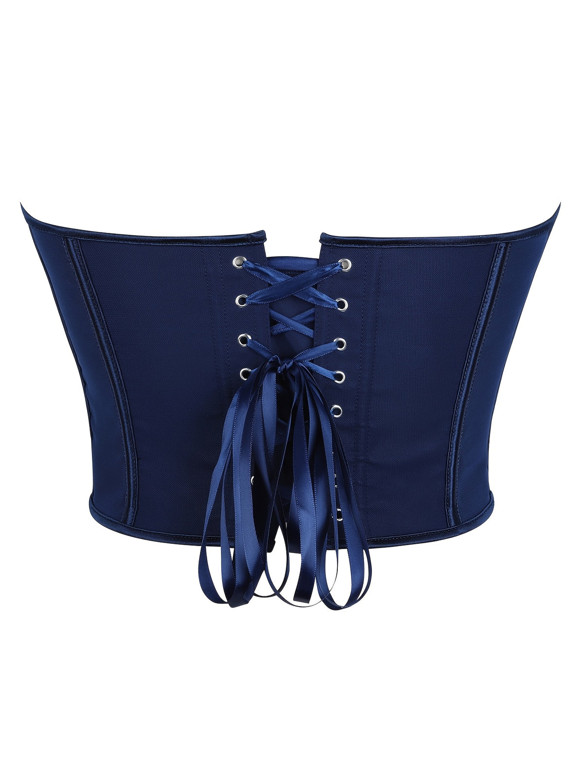 Sexy Women's Strapless Mesh Top, Breathable Double-Layer Frosted Texture, Women's Sexy Court-Style Corset Top - Navy Color