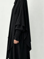 2pcs Prayer Set, Women'S Abaya, Khimar Set, Islamic Clothing, Modest Fashion, Two-Piece Abaya Set, Loose Fit Abaya, Long Sleeve Abaya, Full Length Abaya, Prayer Dress - Black