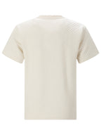 Men's Business Casual Sport Solid Color Crew Neck Jacquard T-Shirt - Khaki
