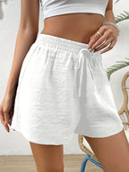 Elastic Waist Shorts - White