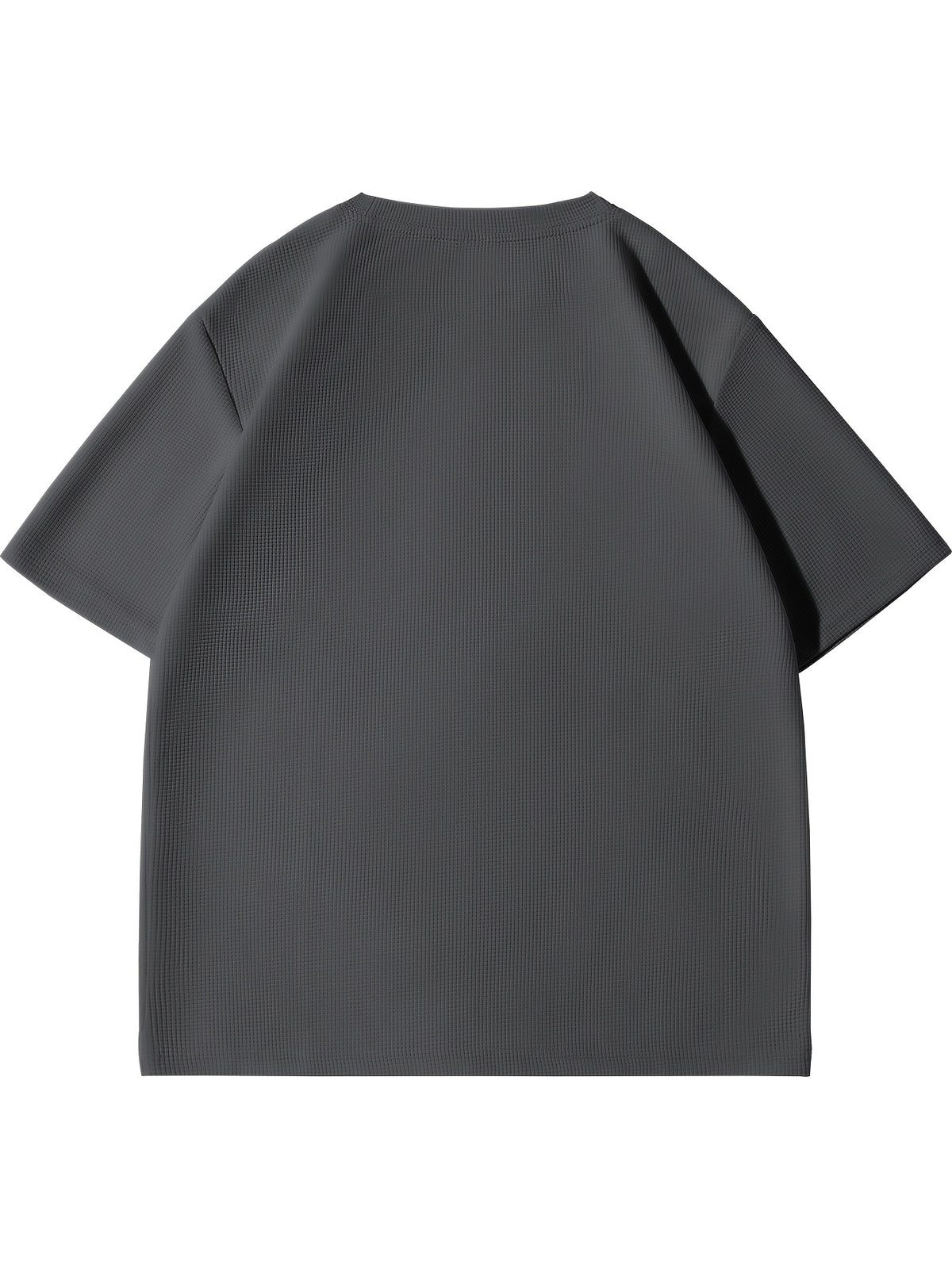 Paul Frank Summer Men'S Versatile Waffle Knit Breathable Short Sleeve T-Shirt - Dark Gray