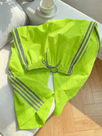Reading Week Apparel, Back-to- Season, One Pair of 2026 Spring/Summer New Style Casual Sporty Fashionable Comfortable and Beautiful Women's Long Pants with Contrast Color and Drawstring Waist, Suitable as a Holiday Gift for Women's Clothing - Fluorescent Green