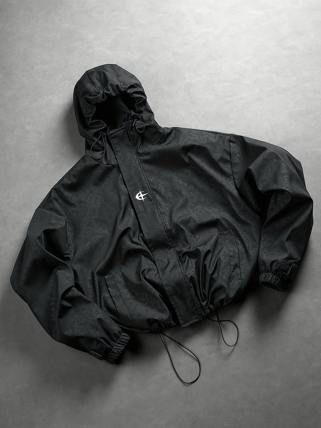 Men'S Spring Autumn Bomber Jacket with Drawstring Hood And Zipper Cardigan, Drawstring Hem Thin Jacket Casual Trendy Outerwear - Black