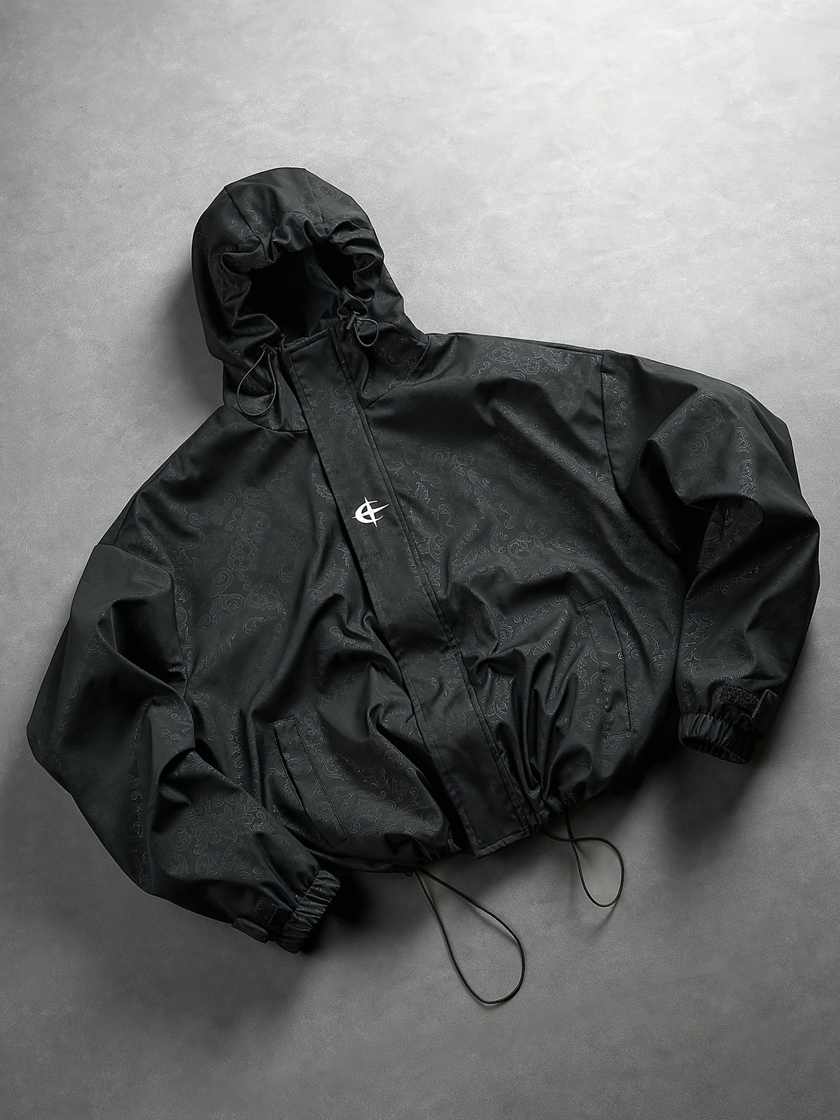 Men'S Spring Autumn Bomber Jacket with Drawstring Hood And Zipper Cardigan, Drawstring Hem Thin Jacket Casual Trendy Outerwear - Black