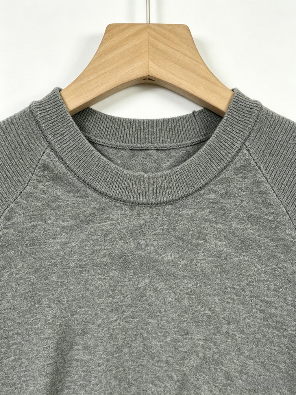 Shoulder-Yoke Round Neck Short Sleeve Knit Sweater Men'S Casual Thin Breathable Slim Fit Half Sleeve Top Daily Basic Print T-Shirt - Grey