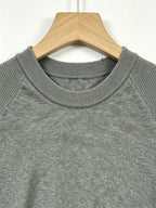 Shoulder-Yoke Round Neck Short Sleeve Knit Sweater Men'S Casual Thin Breathable Slim Fit Half Sleeve Top Daily Basic Print T-Shirt - Grey