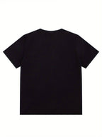 3D Men'S Minimalist Black Red Contrast T-Shirt - "BLA" Letter Print, Casual Wear, Street Style, Men'S Round Neck Tee, Loose Fit - Black