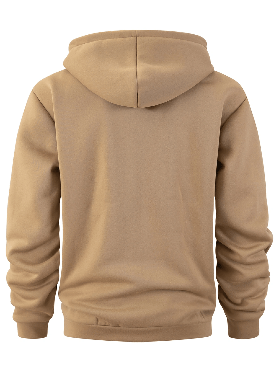 Men'S Hoodie Multi-Zipper Pocket Design Tiger Head Print Casual Streetwear Autumn Winter 3pcs - Dark Gray + Khaki + Navy Blue