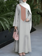 New Middle Eastern Style Muslim Elegant Robe, Featuring Middle Eastern Ethnic-style Prints and a Long Skirt Design, Suitable for Eid Al-Fitr and Eid Al-Adha. This Loose, Comfortable, and Breathable Long-sleeve Dress Is Perfect for Commuting - Mixed colors