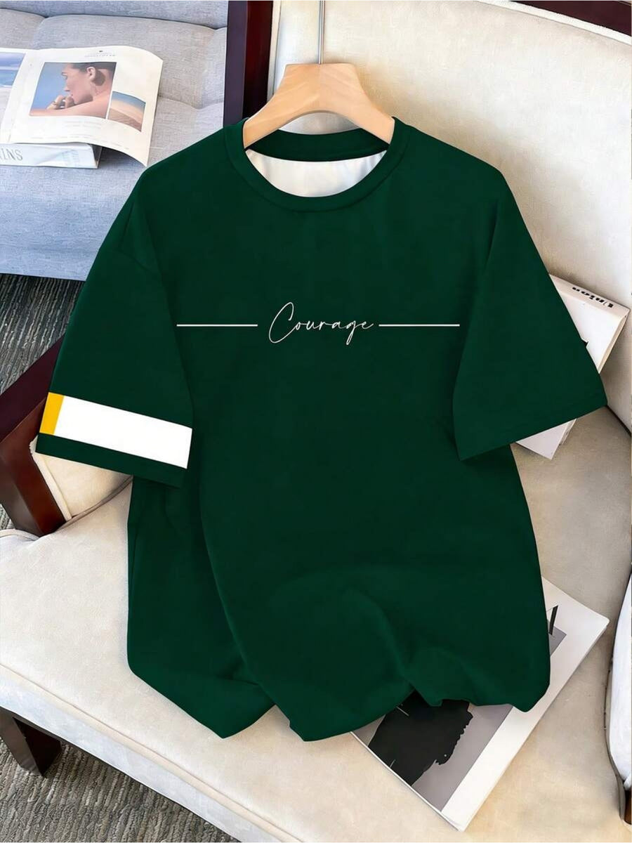 Men's Summer Fashion Casual Sporty Top with Unique Print Design - Green