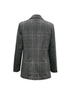 Fashion Vintage Plaid Blazer | Single Breasted, Long Sleeve, Half Placket, Elegant Style, Suitable for Business, Office, and Daily Wear in Fall/Winter - Blue