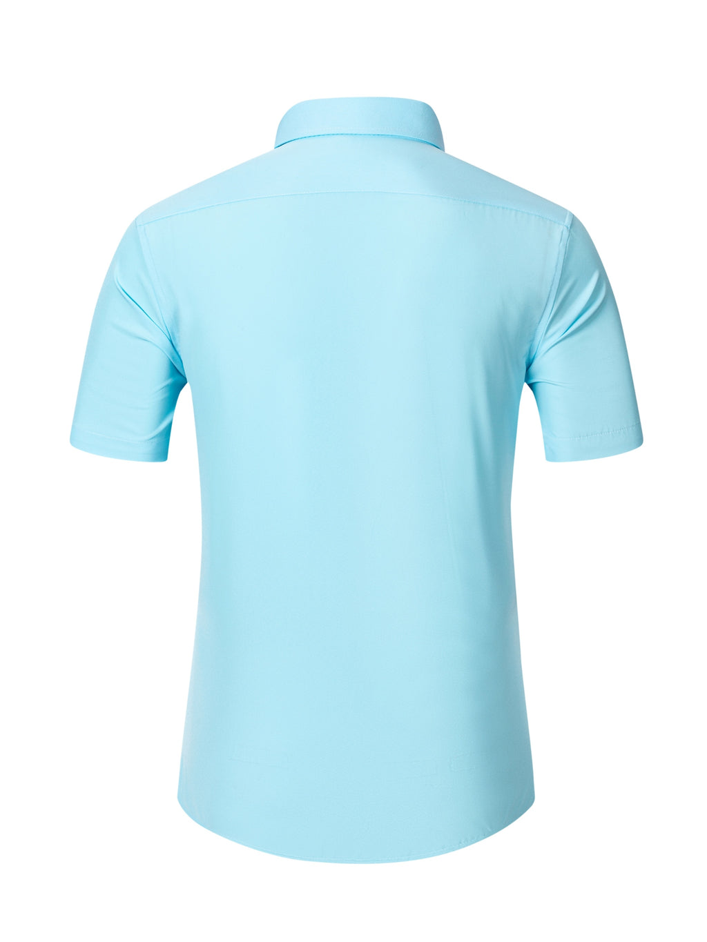 2pcs Men's Short-Sleeve Shirts, Henley/Stand-Up Collar Design, Summer Casual Outerwear - Light Green